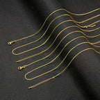10PCS 18 Inches Adjustable 18K Gold Plated Necklaces Bulk Small Box Necklace Chain for Women - color: Gold Box
