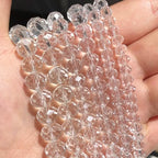 1040pcs 4/6/8mm Glass Beads Transparent, Faceted Crystal Loose Rondelle Beads for Jewelry Making Bracelets Necklaces Suncatchers Plants Succulent DIY Crafts - color: Transparent