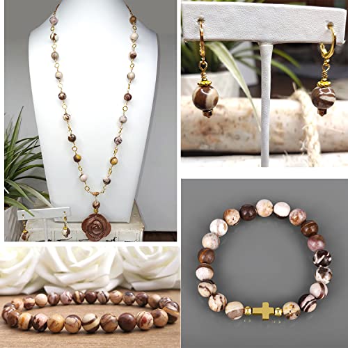 150pcs 8mm Australian Zebra Jasper Beads,Natural Gemstone Beads Round Loose Beads for Jewelry Making Energy Healing Power Stones - color: Australian Zebra Jasper, size: 8mm