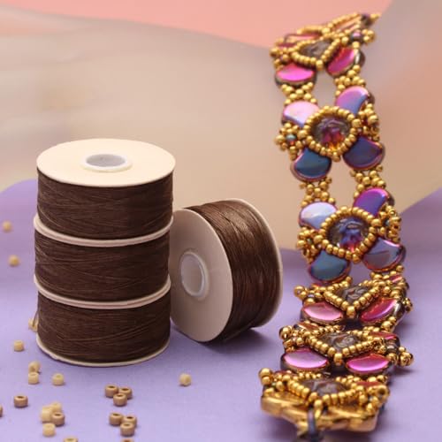The Beadsmith Nymo Thread – 10-Pack Brown Color – Size D, .30mm Diameter, 64 Yard/58.5 Meter Spool – Made of Nylon – Bead Embroidery & Weaving, Off Loom & Loom Work and DIY Craft Projects - size: Size D, 64 Yards, style: Brown