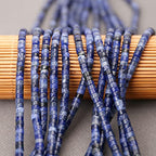 150PCs Natural Blue Sodalite Spacer Beads, Loose Semi Precious Flat Round Gemstone Heishi Disc Stone Beads for Beading Jewelry Making 4mm*2mm 38cm - color: Blue Sodalite, size: 4MM*2MM