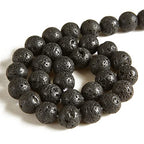 150pcs 6mm Black Lava Beads Natural Gemstone Beads Round Loose Beads for Jewelry Making - color: Black Lava, size: 6mm
