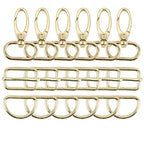 PECMER Purse Hardware for Bag Making 1 Inch D Ring 18 Pcs Gold Swivel Clasp Snap Hooks Slide Buckles for Strap Adjuster Dog Collar Making Supplies - color: Pale Gold-18 Pcs-1 Inch