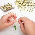 200pcs 18K Gold Plated Brass Flat Disc Spacer Beads for DIY Bracelet, Necklace Jewelry Making (Gold-4mm) - color: Gold-4mm