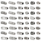 PH PandaHall 120Pcs Tibetan Silver Beads, 12 Style Large Hole Spacer Beads, Alloy Charms Assorted Column for Jewelry Making Crafts DIY