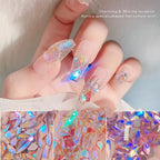 200PCS Aurora Nail Art Rhinestones Multi Shapes Mix 3D Glass Crystal Nail Gems Nail Charms Craft Heart Bear Star Irregular Iridescent Clear Nail Rhinestone Diamonds for Women Girls DIY Nail Art Design - color: Multi Shapes-9