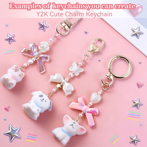 Wurosi 773 Pcs Beaded Keychain Making Kit, Bag Charm Kit, with Chains, Charms & Letter, Key Chain Hooks, Jump Rings, Manual, Gift Bgas, Storage Box & Tools, DIY Crafting and Jewelry Making for Adult - color: 773PCS Keychain Making Kit
