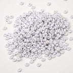 1000pcs 4x7mm Round Letter Beads White Acrylic with Silver Letter Alphabet for Jewelry Making Friendship Bracelets (Silver White) - color: Silver White