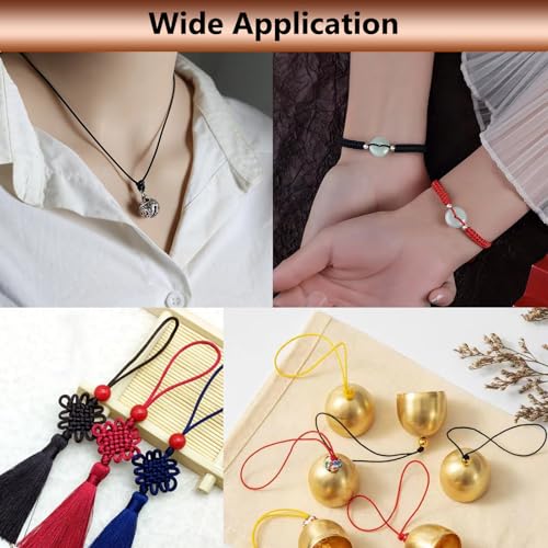 LUSTEMBER 2 mm x 330 Feet Satin Nylon Cord, Silky Smooth Nylon String for Jewelry Making Bracelet Necklaces Beading Thread Rattail Macrame Kumihimo Chinese Knot Craft - size: White