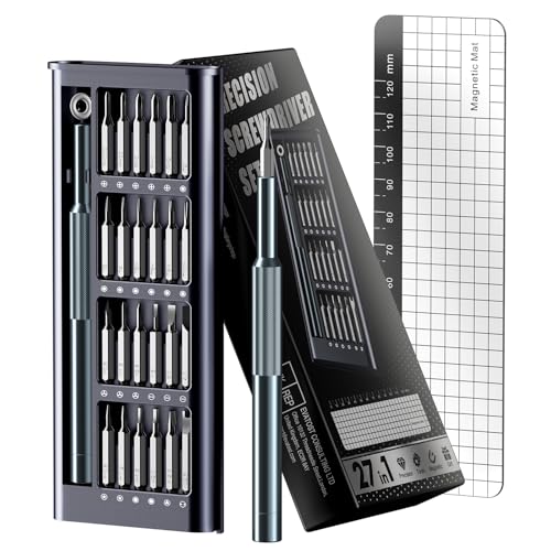 NSZETZ 27-in-1 Precision Screwdriver Set, Professional Mini Repair Tool Kit with Magnetic Drivers for Macbook, Laptop, Phone, Watch, Glasses, Ring Doorbell, Electronics, Small Gadget Gift for Men - style: 27-in-1 CRV