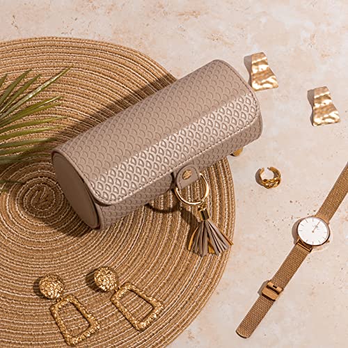 VLANDO Viaggio Mothers Day Gifts Her - Small Jewelry Case Box - Travel Essential Accessories for Women, Travelers, Couples, Mom, Friends, Bridesmaid - color: A. Grey&Red