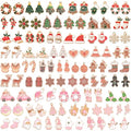 SANNIX 110Pcs/55 Pairs Christmas Charms, Holiday Enamel Charms Red Green Pink Gingerbread Xmas Pendants for DIY Bracelet Necklaces Earrings Craft Supplies - style: Assorted Christmas Charms