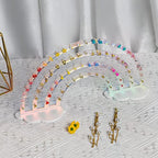 NiHome Iridescent Earrings Holder 74 Holes Display Rainbow Ear Studs Jewelry Show Rack Stand Organizer for Girl Women - Clear Acrylic Plastic