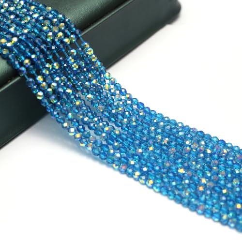 10 Strands Artificial Color Plating Faceted Beads Synthetic Colorful Crystal Beaded for Jewelry Making Necklace Decoration 4mm - color: K