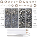 10000Pcs 2-Boxes Mixed Size Hot Fix Round Crystals Gems Glass Stones Hotfix Flat Back Rhinestones with Tweezers and Picking Pencil (Black Diamond) - color: Black Diamond, size: 2-Box (10000pcs)