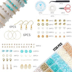 TOIPINIO Bracelet Making Kit Jewelry Making Supplies Kit Natural Stone Beads for Irregular Natural Stone with for DIY Craft Friendship Bracelet/Necklace/Earrings for Adults (Lapis Lazuli+Aquamarine) - color: Lapis Lazuli - Aquamarine