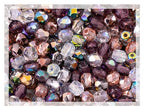 1.8 oz (50 g, cca 600pcs) Mix of Faceted Fire Polished Pressed Czech Glass Beads, Sparkling Shiny Mix - color: Mix 01 Warm Transparent, size: 50 g