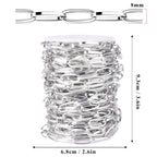 33FT Silver Paperclip Chain Roll 8MM Silver Plated Aluminum Paperclip Link Chains Spool Bulk for Jewelry Making - color: silver, size: 8MM
