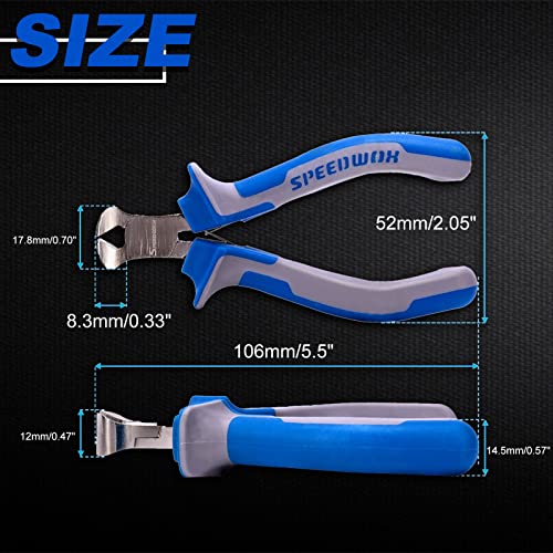 SPEEDWOX 4 Inches End Nippers Precision End Cutters Pliers Mini End Cutting Nippers Fine Pliers with Spring Micro Functional Small Wire Cutter Jewelry Making Shoes Repair Tool Pull Nails Brads - style: 4" End Cutting Plier