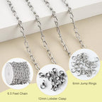 SMYHTGLIF 6.5 Feet Silver Stainless Steel Chain for Jewelry Making DIY Craft Twisted Chain Jewelry Making Supplies Findings - color: Twisted Silver