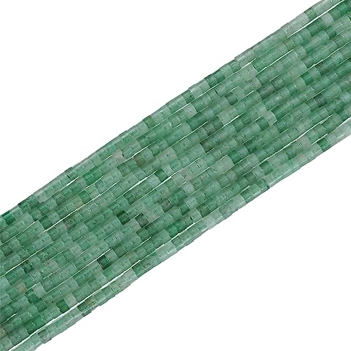 BEADIA Natural Green Aventurine Short Cylinder Beads 2x3mm 155pcs Tube Loose Semi Gemstone Beads for Jewelry Making Design - color: Green Aventurine