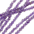Fashewelry 119pcs 3mm Natural Amethyst Stone Beads 8/0 Small Faceted Gemstone Round Crystal Embroidery Beads for Bracelet Necklace Earrings Crafts DIY Jewelry Making Supplies Purple - color: 3mm-Amethyst