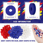 Batiyeer 3000 Pcs Red White and Blue Clay Beads Bracelet Making Kit 6 mm Patriotic 4th of July 250th Anniversary Spacer Beads Heishi Polymer Clay Bead for Necklace Earring Bracelet Making - color: Red, Blue, White