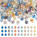 110Pcs Faceted Teardrop Crystal Beads Electroplate Top Drilled Glass Beads Colorful Crystal Teardrop Dangle Charms Chandeliers Pendants for DIY Earring Bracelet Necklace Jewelry Making - color: Mixed Color-A