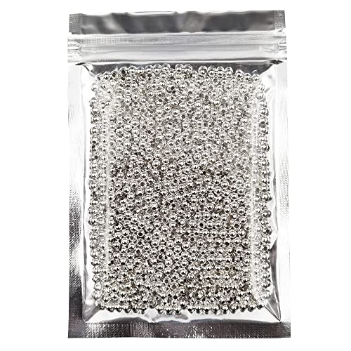 1000 Pieces 4mm Silver Iron Metal Spacer Bead Round Loose Beads - size: 4mm