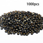1000pcs Acrylic Number Beads 0-9 Round 4x7mm Mixed for Jewelry Making and DIY Bracelets, Necklaces, Key Chains (Black Gold) - color: Black Gold