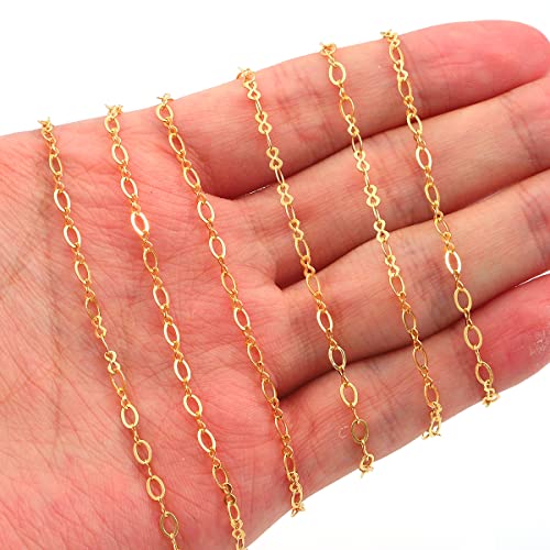 BEADIA 18K Gold Plated O Chains 3.0mm 2 Meters for Jewelry Making Findings - color: O Chain, size: 3.0mm