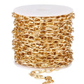 33FT Gold Paperclip Chains Roll, 5mm Aluminum Cable Link Chain Spool Bulk for DIY Crafts Jewelry Making - color: gold, size: 5MM