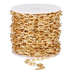 33FT Gold Paperclip Chains Roll, 5mm Aluminum Cable Link Chain Spool Bulk for DIY Crafts Jewelry Making - color: gold, size: 5MM