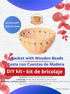 PEDDIG SHOP Beaded Basket Weaving Kit – DIY Rattan Craft Set for Beginners & Adults – Complete Basket Making Kit with Wooden Beading & Step-by-Step Guide