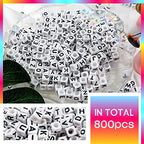 TOAOB 800pcs Letter Beads 6mm Acrylic Cube Alphabet Beads for Bracelets for Jewelry Making Friendship Bracelets Kit