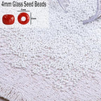 2000pcs Glass Seed Beads Bulk, 4mm 6/0 Mini Pony Spacer Small Individual Color Seed Beads for DIY Bracelet Necklaces Wrist Jewelry Making, Cream White - color: Cream White