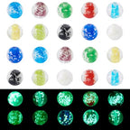 Elecrelive 50Pcs Round Glow in The Dark Beads 12mm Luminous Lampwork Glass Beads for DIY Bracelet Necklace Earring Jewelry Making - color: Mixed Color-12mm