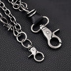 Layered Punk Pants Chain for Men Women, Gothic Hip Hop Jean Chain Wallet Chain Biker Trouser Chain, Goth Emo Fashion Keychain Accessories - color: 2L-Black Barbed