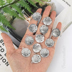Framendino, Round Flat Seashell Charms Antique Metal Starfish Linking Charm Tibetan Sand Dollar Pendant for Jewelry Making - color: 100 Pack, size: Large