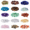 1500pcs Gemstone Chip Beads DIY Jewelry Making, Healing Engry Crystals Polishing Crushed Irregular Shaped Beads with Box (15 Materials) - color: 15 Materials