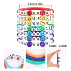 Rainbow Heishi Surfer Bracelets Set for Women Stackable Clay Beaded Bracelets Disc Stretch Preppy Bracelets Layering Colorful Friendship Bracelets Team Cheer Bulk Boho Summer Beach Jewelry Gift - style: ROD