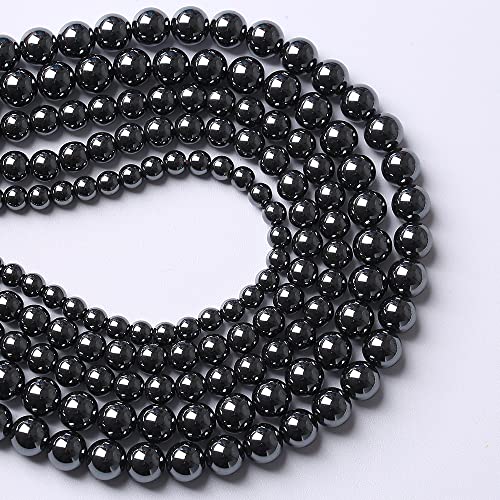 103pcs 4mm AAA Black Hematite Beads Natural Stone Gemstone Round Loose Beads for Jewelry Making DIY Bracelets - color: Black Hematite, size: 4mm