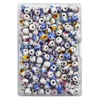 INSPIRELLE 180 Pieces Porcelain Beads Chinese Round Ceramic Beads 8mm for Handmade Jewelry Making Bracelets Necklace Making, Flower - color: Flower