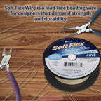 Soft Flex 21 Strand Beading Wire - Fine 0.14 Diameter - 30 Feet Design Wire - style: Bone Nylon