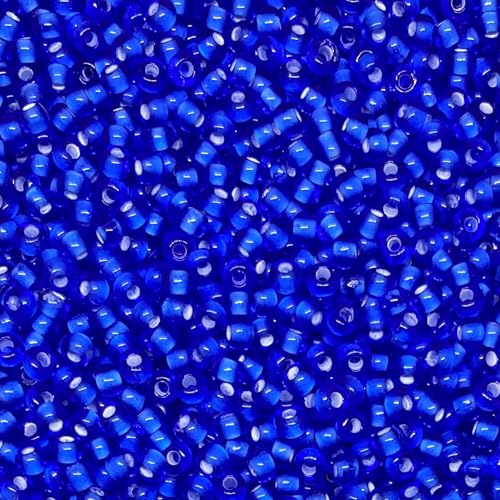 Czech 8/0 Silver Lined Glass Seed Beads 20 Grams 800 Pcs Multi Colors (Dark Blue) - color: Dark Blue