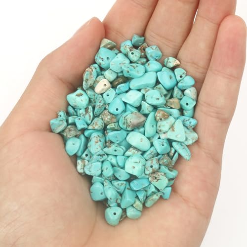 30in Turquoise Natural Chip Stone Beads 5-8mm About 230pcs, Irregular Drilled Blue Green Bead for Bracelets Jewelry Making Supplies for Adults, DIY Crafts. - color: Turquoise