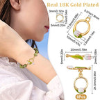 Beebeecraft 8 Sets Toggle Clasps Enamel 18K Gold Plated Brass Flower Bracelet Toggle Clasps Tulip T Bar for Necklace Bracelet Making - color: #8 8 sets