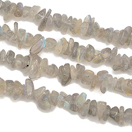 PLTbeads 5-8mm Natral Healing Gemstone Waist Bracelets Necklace Kit Irregular Stone DIY Crafts Design Jewelry Making 1 Strand per Bag Approxi 34 inch (Labradorite Chips) - color: labradorite Chips
