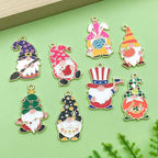 16pcs Alloy enamel traditional festival Easter Christmas dwarf set pumpkin heart-shaped clover Pendant Jewelry Making DIY Keychain Earrings Pendant Various Design Charms for Jewelry Making Bracelets Necklace (SN1070) - color: SN1070
