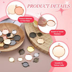 PATIKIL Pendant Trays for Jewelry Making, Blank Pendants Iron Double-hanging Bezel Settings Flat Base for Necklace Bracelet Charm - color: Rose Gold Tone